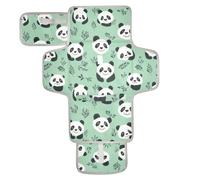 Matelas à langer réutilisable avec poche en tissu pour bébé avec oreiller intégré Pandas vert menthe sans couture