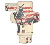 Matelas à langer réutilisable avec poche en tissu pour bébé fille et garçon Motif vache du 4 juillet