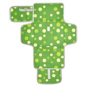 Matelas à langer réutilisable avec poche en tissu pour table à langer avec oreiller intégré, moderne, rond, vert à pois