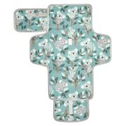 Matelas à langer réutilisable avec poche en tissu pour table à langer, léger et pliable, motif animal mignon, koala, écume de mer, bleu