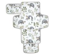 Matelas à langer réutilisable avec poche en tissu pour table à langer pour bébé - Kit de station de voyage - Tortue grise