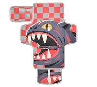 Matelas à langer réutilisable avec poche en tissu pour table à langer pour fille et garçon Motif monstre à carreaux rouge et gris
