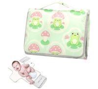 Matelas à langer réutilisable avec poche en tissu Vert sauge Grenouille Champignon Matelas à langer portable pour bébé Kit de station de voyage pour bébé Cambiador de pa?ales para Bebes