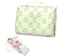 Matelas à langer réutilisable avec poche en tissu Vert sauge Grenouille Champignon Matelas à langer pour table avec oreiller intégré Cambiador de pa ales para Bebes