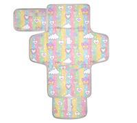 Matelas à langer réutilisable avec robe de princesse en forme de couronne de dessin animé avec poche à mouchoirs, tapis à langer portable pour nouveau-nés fille et garçon