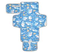 Matelas à langer réutilisable en forme de requin blanc en colère avec poche à mouchoirs, imperméable, léger et pliable, station à langer cambiador de pa?ales para Bebes