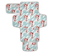 Matelas à langer réutilisable et facile à nettoyer avec poche en tissu pour fille et garçon, motif à rayures rouges et blanches en sucre d'orge
