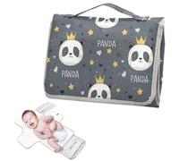 Matelas à langer réutilisable et lavable avec poche à mouchoirs Panda King Star Gris Portable Matelas à langer pour bébé Kit de voyage cambiadores de pa?ales para Bebes