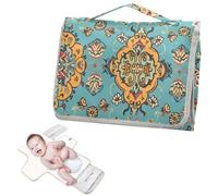 Matelas à langer réutilisable imperméable avec poche en tissu - Matelas à langer de voyage léger et pliable - Perse