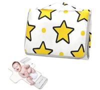Matelas à langer réutilisable lavable avec poche à mouchoirs Motif étoiles jaunes à pois jaunes Matelas à langer avec oreiller intégré Cambiadores de pa?ales para Bebes
