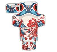 Matelas à langer réutilisable motif grenouille rouge et bleu bohème avec poche en tissu avec oreiller intégré Cambiador de pa?ales para Bebes