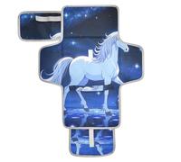 Matelas à langer réutilisable motif licornes étoilées blanches avec poche à mouchoirs, tapis à langer portable léger et pliable cambiadores de pa?ales para Bebes