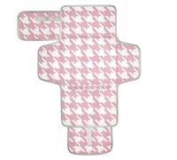 Matelas à langer réutilisable motif pied-de-poule blanc pêche classique avec poche à mouchoirs, matelas à langer portable avec oreiller intégré cambiador de pa?ales para Bebes