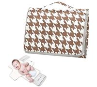 Matelas à langer réutilisable portable avec poche à mouchoirs classique marron blanc pied-de-poule kaki pour table pour maman, papa, cambiadores de pa ales para Bebes