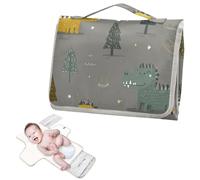 Matelas à langer réutilisable portable avec poche à mouchoirs, motif bois de dessin animé, alligator, gris féérique, tapis à langer portable pour nouveau-nés, filles et garçons, cambiador de pa?ales