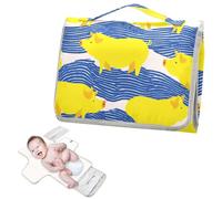 Matelas à langer réutilisable portable avec poche à mouchoirs, motif cochon des Amériques, jaune vif, tapis à langer portable pour bébé, pour mamans, papas, cambiadores de pa?ales para Bebes
