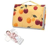 Matelas à langer réutilisable portable avec poche à mouchoirs, style Oliver Jeffers, cerise, vanille, orange, étanche, kit de voyage pour bébé, cambiadores de pa?ales para Bebes