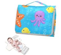Matelas à langer réutilisable pour bébé avec poche à mouchoirs, animal océan, étoile de mer, bleu, coloré, portable, léger et pliable, cambiadores de pa?ales para Bebes