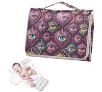 Matelas à langer réutilisable pour bébé avec poche à mouchoirs, breloque mauvais œil, tapis à langer portable pour nouveau-nés, filles et garçons, cambiador de pa?ales para Bebes