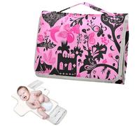 Matelas à langer réutilisable pour bébé avec poche à mouchoirs, château d'Halloween noir et pêche, coussinets imperméables pour bébé, kit de voyage cambiadores de pa?ales para Bebes