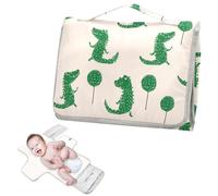 Matelas à langer réutilisable pour bébé avec poche à mouchoirs Motif alligator Lollipop Blanc cassé Vert