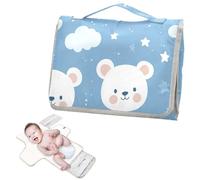 Matelas à langer réutilisable pour bébé avec poche à mouchoirs, motif dessin animé, blanc, ourson d'amour avec oreiller intégré cambiadores de pa?ales para Bebes