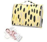 Matelas à langer réutilisable pour bébé avec poche à mouchoirs, motif léopard fantôme, jaune pastel, matelas à langer portable avec oreiller intégré cambiadores de pa?ales para Bebes