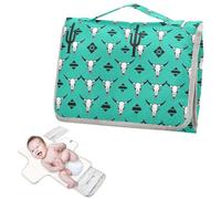 Matelas à langer réutilisable pour bébé avec poche à mouchoirs, pays occidental, taureau aztèque, tête de mort, matelas à langer de voyage avec oreiller intégré cambiador de pa?ales para Bebes