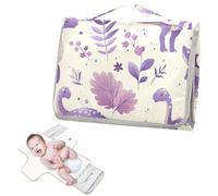 Matelas à langer réutilisable pour bébé avec poche à mouchoirs Silhouette de dinosaures Lavande Matelas à langer de voyage pour bébé Kit de voyage Cambiadores de pa?ales para Bebes