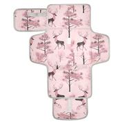 Matelas à langer réutilisable pour bébé avec poche à mouchoirs, tapis à langer portable pour bébé, kit de station de voyage pour bébé, pêche, renne, jungle