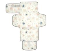 Matelas à langer réutilisable pour bébé avec poche en tissu imperméable pour maman, papa, couleur crème, feu d'artifice