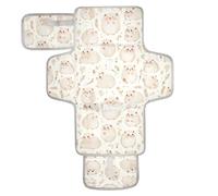 Matelas à langer réutilisable pour bébé avec poche en tissu pour table à langer, léger et pliable, motif cochon d'Inde