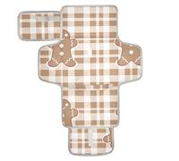 Matelas à langer réutilisable pour bébé avec poche en tissu - Tapis à langer de voyage léger et pliable - Marron - Carrés en pain d'épices