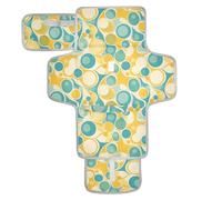 Matelas à langer réutilisable pour bébé avec poche en tissu, tapis à langer de voyage pour mamans, papas, rétro, abstrait, jaune, vert, art rond