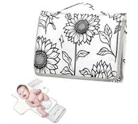 Matelas à langer réutilisable pour bébé avec poche en tissu tournesol ligne simple art dessin animé tapis à langer pour table à langer pour mamans, papas, cambiador de pa?ales para Bebes
