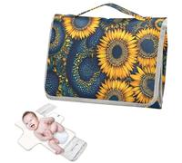 Matelas à langer réutilisable pour enfant avec poche à mouchoirs, tournesol ukraine, beauté, fleurs d'été, matelas à langer étanche, kit de voyage pour nourrisson, cambiador de pa?ales para Bebes