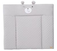 roba Matelas à Langer Imperméable 85 x 75 cm roba Style - Bords Rehaussés - pour Table à Langer - Sans Phtalate - Facile à Nettoyer - Gris / Visage d'Ours Sammy