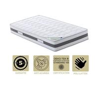 Matelas à Mémoire de Forme 65 Kg/m3 100x200 x 23,5 cm Très Ferme - 7 Zones de Confort - Ame Poli Lattex Haute Résilience - Hypoallergénique