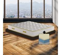 Matelas à mémoire de forme français 150 x 200 cm, matelas orthopédique semi-rigide contre les maux de dos, hauteur 20 cm, matelas à mémoire de forme qui ne chauffe pas avec rembourrage
