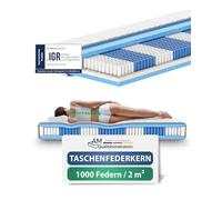 Matelas à ressorts ensachés 150x200 avec 1000 ressorts et 7 zones de confort - Soutien et adaptabilité parfaits - Matelas 150 x 200 cm 24 cm epaisseur - Matelas orthopédique 150/200 - ferme