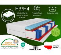 matelas à ressorts ensachés en coco 7 ZONES Premium 80x200x27 cm, degré de fermeté H3/H4, couleur : noir, housse incluse