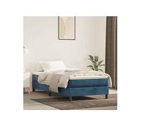 vidaXL Matelas à ressorts ensachés pour enfants Velours Bleu 80x160 cm avec housse zippée