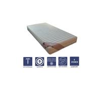 Matelas + Alèse 90x200 x 19 cm Très Ferme + Oreiller Visco - 5 Zones de Confort - Noyau Aertech+ 35 Kg/m3 HR Dernière Génération - Très Respirant