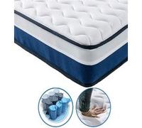 Matelas alexis a Ressorts Ensaches + 4 cm Memoire de Forme 80 Kg/m3 + Alese 120x190 Hauteur +/- 25,50 cm - Accueil Moelleux - Soutien Equilibre + Orei G