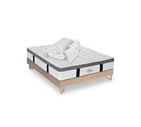 Matelas Altesse Mousse Accueil Mémoire de forme+ sommier bois + accessoires - 140 x 190 cm