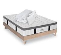 Matelas Altesse Mousse Accueil Mémoire de forme+ sommier bois + accessoires - 160 x 200 cm G