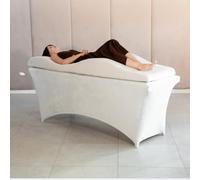Matelas Anatomique en Mousse à mémoire de Forme Set avec Housse de lit de Massage en Velours et Protections en PVC - 190x70 cm - Wave-Mattress - Coussin - Extension de Cils - Crème