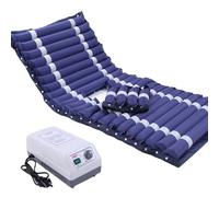 Matelas Anti-Escarres avec Trou pour Toilettes,Matelas À Pression Alternée avec Pompe Silencieuse,Pneumatique Médical Imperméable Respirant en PVC,pour La Prévention des Escarres,Bleu Marine