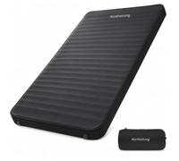 Matelas Autogonflant 2 Personnes - Avec Sac de Transport - Par Northstrong | 200 x 132 x 10 cm - Extra Long, Large et Épais - Matelas Isolant R-Value 9.5, Gonflable - Camping, Tente & Outdoor - Noir