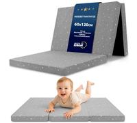 Matelas Bébé 60x120 cm pour Lit Parapluie pliable | Housse amovible lavable à 30 degrés sac de transport inclus mousse ferme dessous aéré compact enfant voyage Galaxie
